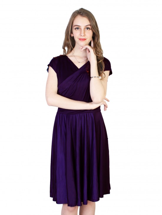 SHORT A LINE SOLID DRESS